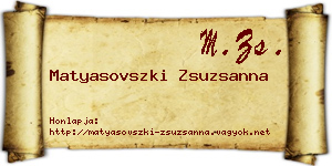 Matyasovszki Zsuzsanna névjegykártya